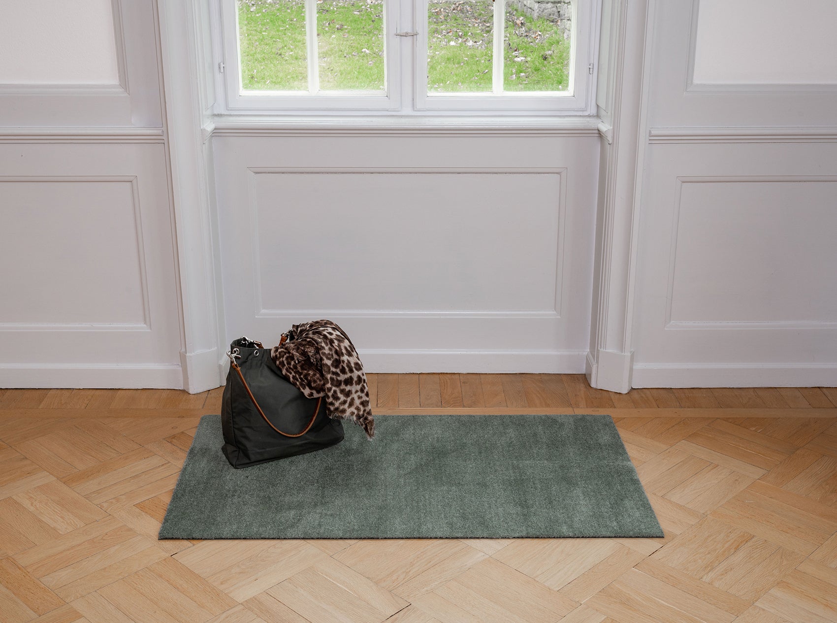 Rug 67 x 120 cm Dusty Green | Mat for entryway, kitchen & utility room