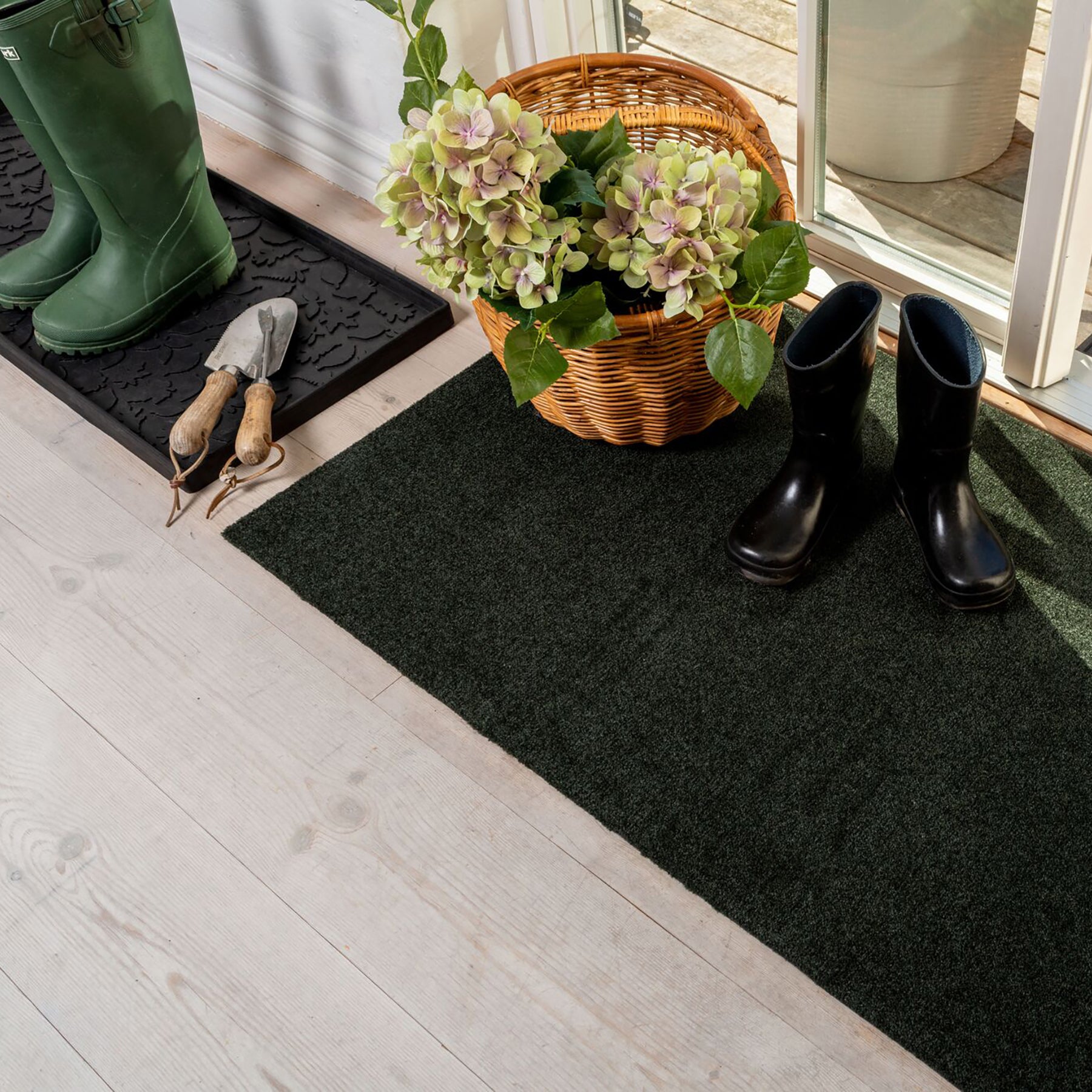 FLOOR MAT 67 x 120 cm - UNI COLOUR/DARK GREEN