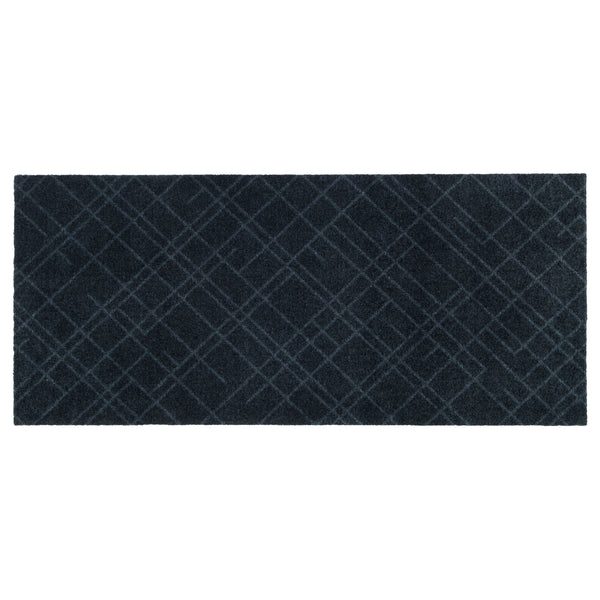 FLOOR MAT 67 x 150 CM - LINES/DARK GREY