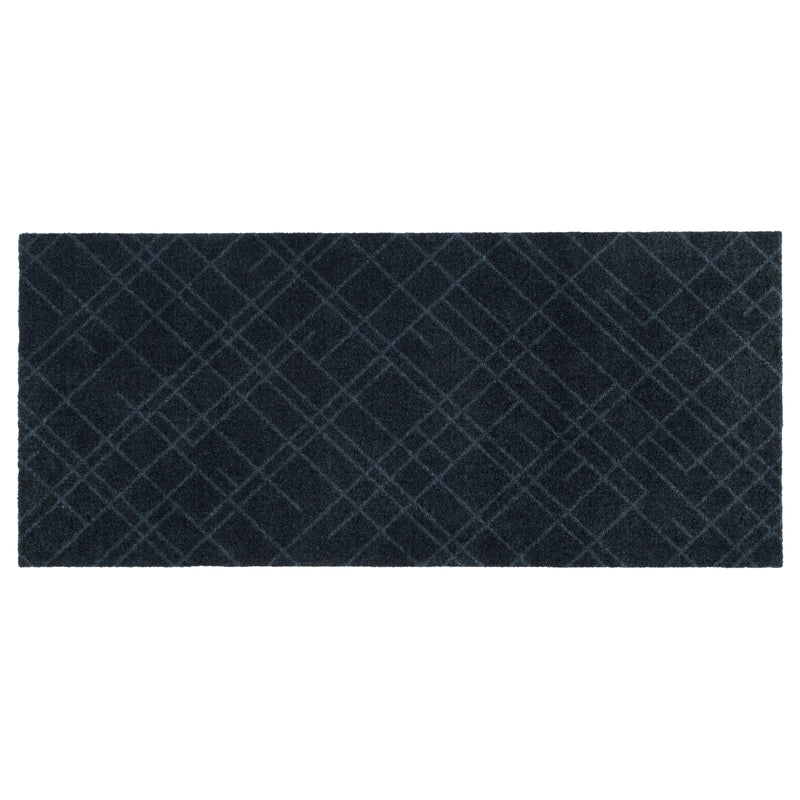 FLOOR MAT 67 x 150 CM - LINES/DARK GREY