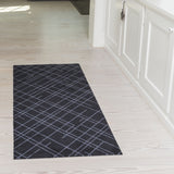 FLOOR MAT 67 x 150 CM - LINES BLACK/GREY