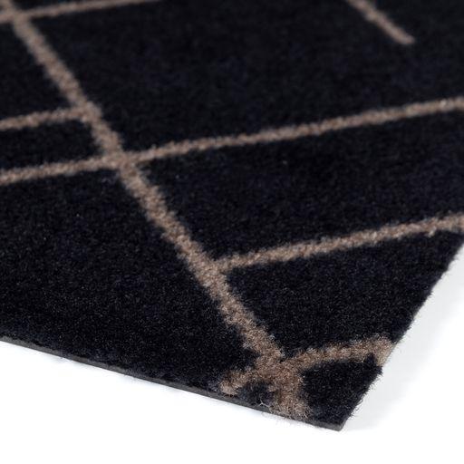 FLOOR MAT 67 x 200 CM - LINES BLACK/SAND