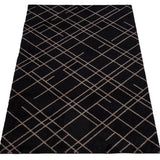 FLOOR MAT 67 x 120 CM - LINES BLACK/SAND