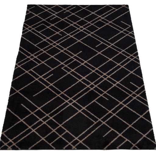 FLOOR MAT 67 x 120 CM - LINES BLACK/SAND
