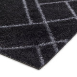 FLOOR MAT 90 x 200 CM LINES BLACK/GREY