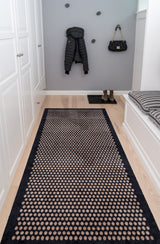 FLOOR MAT 90 x 200 CM - DOT BLACK/SAND