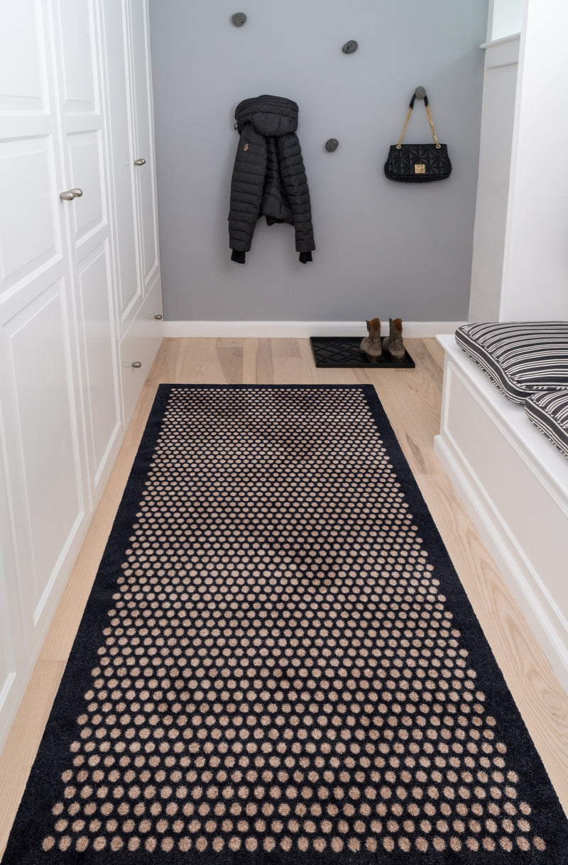FLOOR MAT 90 x 200 CM - DOT BLACK/SAND