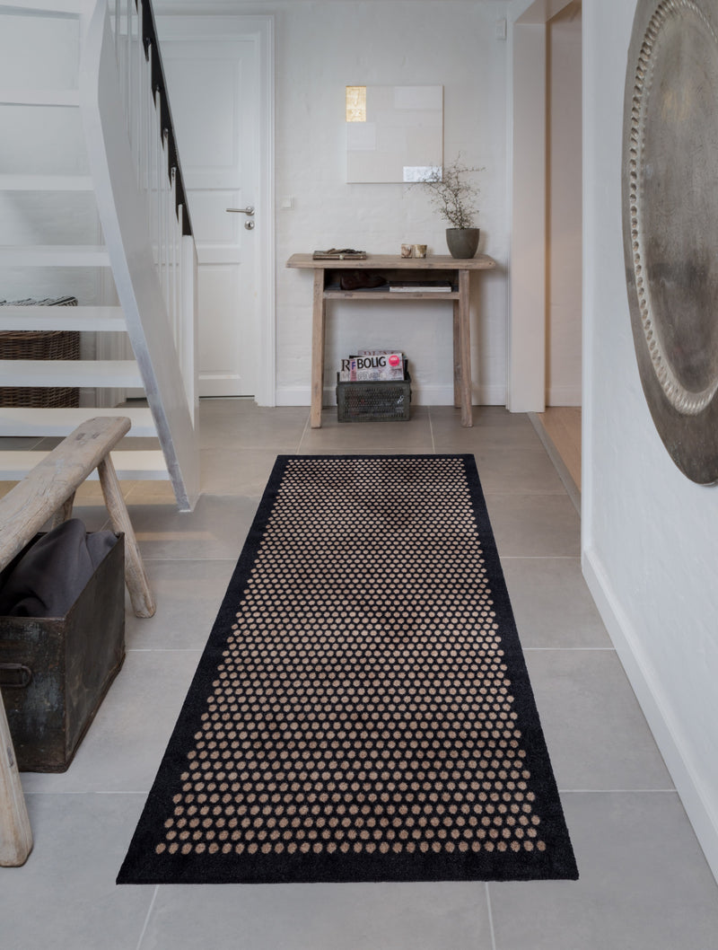FLOOR MAT 90 x 200 CM - DOT BLACK/SAND