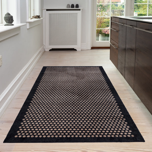 FLOOR MAT 90 x 200 CM - DOT BLACK/SAND
