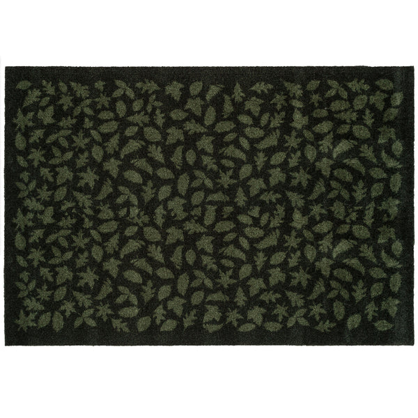 FLOOR MAT 90 x 130 CM - LEAVES/DARK GREEN