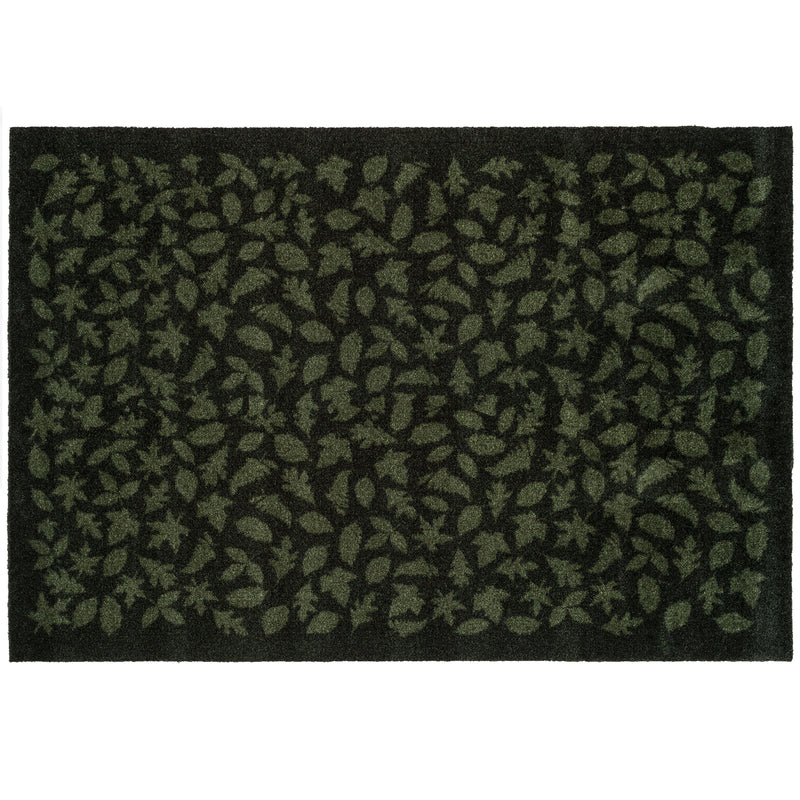 FLOOR MAT 90 x 130 CM - LEAVES/DARK GREEN