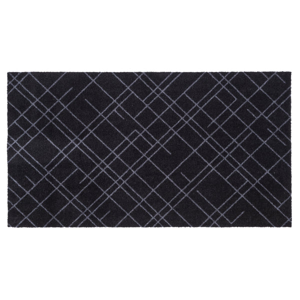 FLOOR MAT 67 x 120 cm - LINES BLACK/GREY