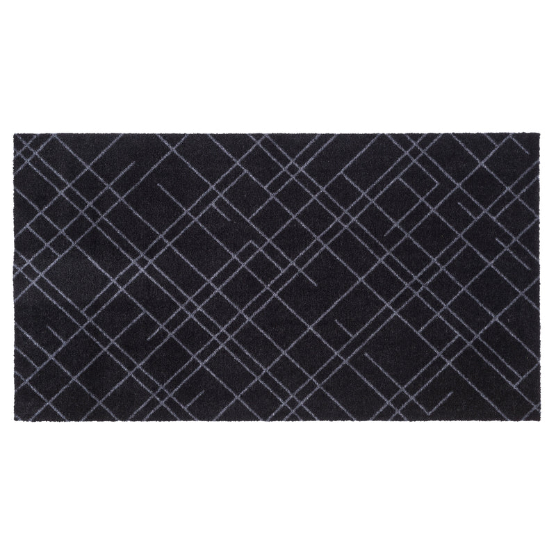 FLOOR MAT 67 x 120 cm - LINES BLACK/GREY