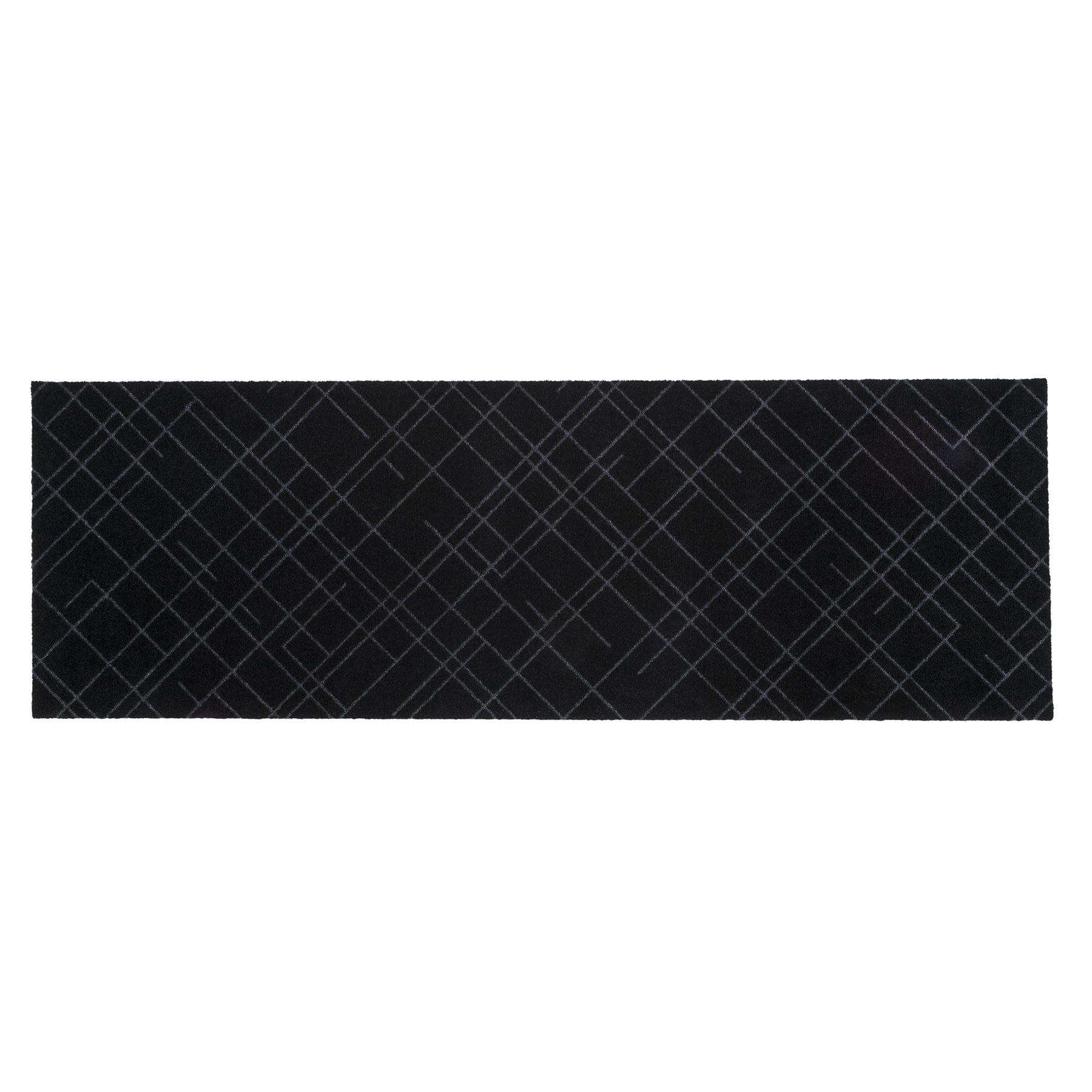 FLOOR MAT 67 x 200 CM LINES/BLACK GREY