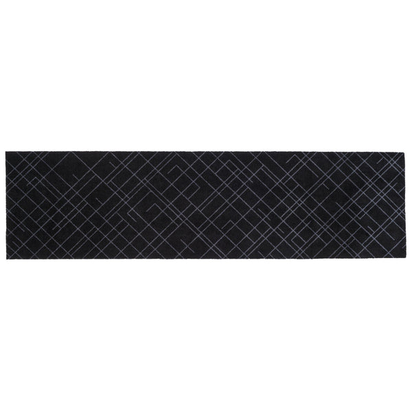 FLOOR MAT 67 x 250 CM LINES BLACK/GREY