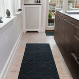 FLOOR MAT 67 x 250 CM LINES BLACK/GREY