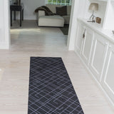 FLOOR MAT 67 x 250 CM LINES BLACK/GREY
