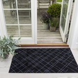 FLOOR MAT 67 x 120 cm - LINES BLACK/GREY