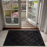 FLOOR MAT 67 x 120 cm - LINES BLACK/GREY