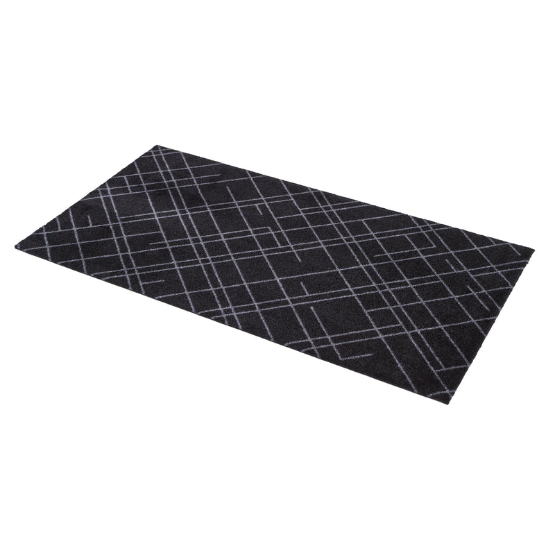 FLOOR MAT 67 x 120 cm - LINES BLACK/GREY