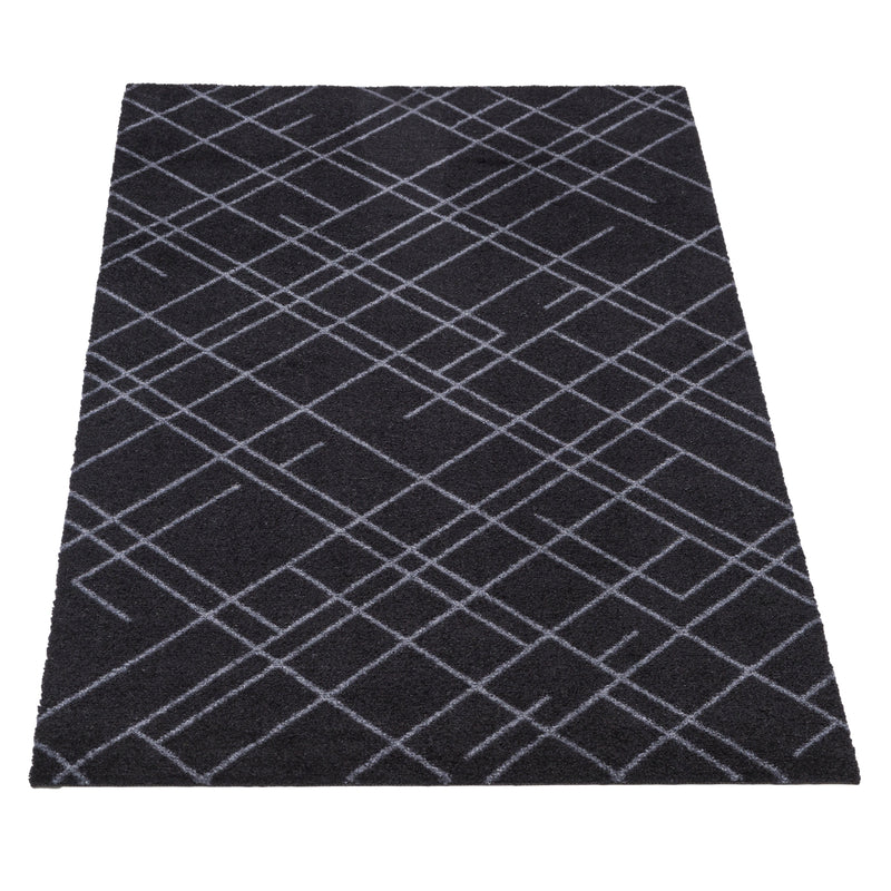 FLOOR MAT 67 x 120 cm - LINES BLACK/GREY