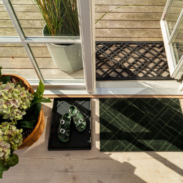 FLOOR MAT 40 x 60 cm - LINES/DARK GREEN