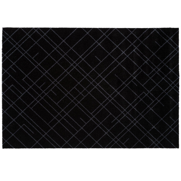 FLOOR MAT 90 X 130 CM - LINES BLACK/GREY