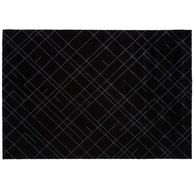 FLOOR MAT 90 X 130 CM - LINES BLACK/GREY