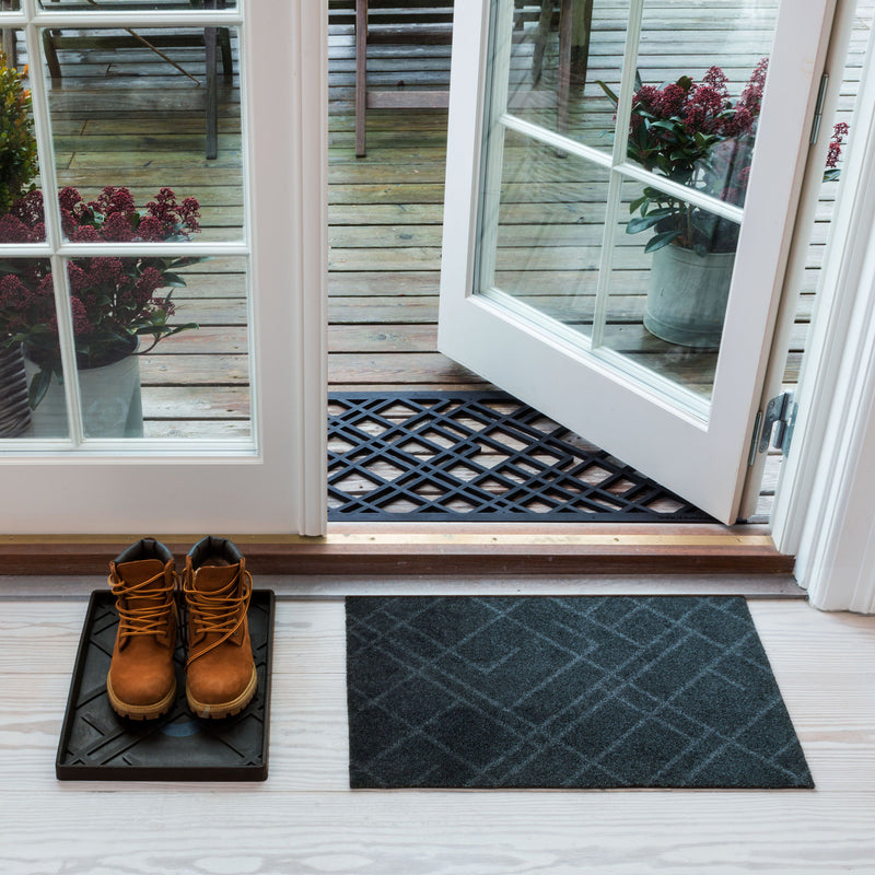 FLOOR MAT 40 x 60 cm - LINES / DARK GRAY