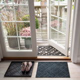 FLOOR MAT 40 x 60 cm - LINES / DARK GRAY