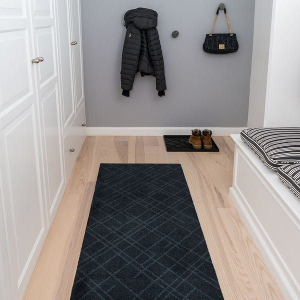 FLOOR MAT 67 x 200 CM LINES/DARK GREY