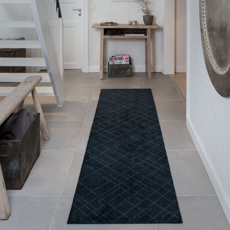 FLOOR MAT 67 x 200 CM LINES/DARK GREY