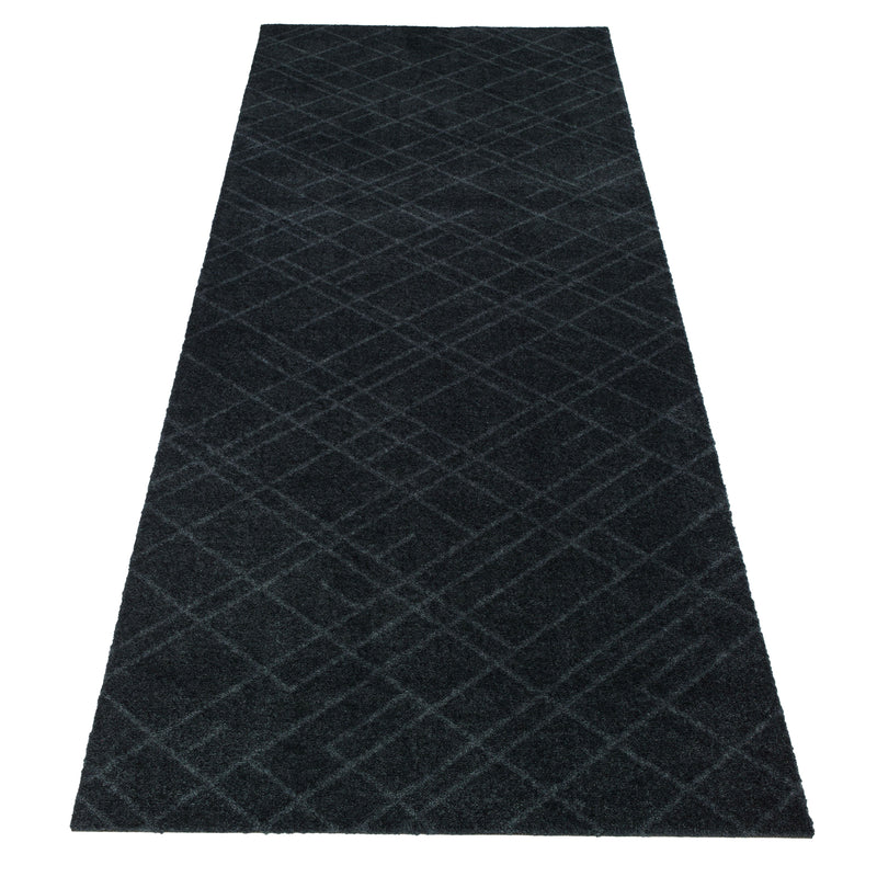 FLOOR MAT 67 x 200 CM LINES/DARK GREY