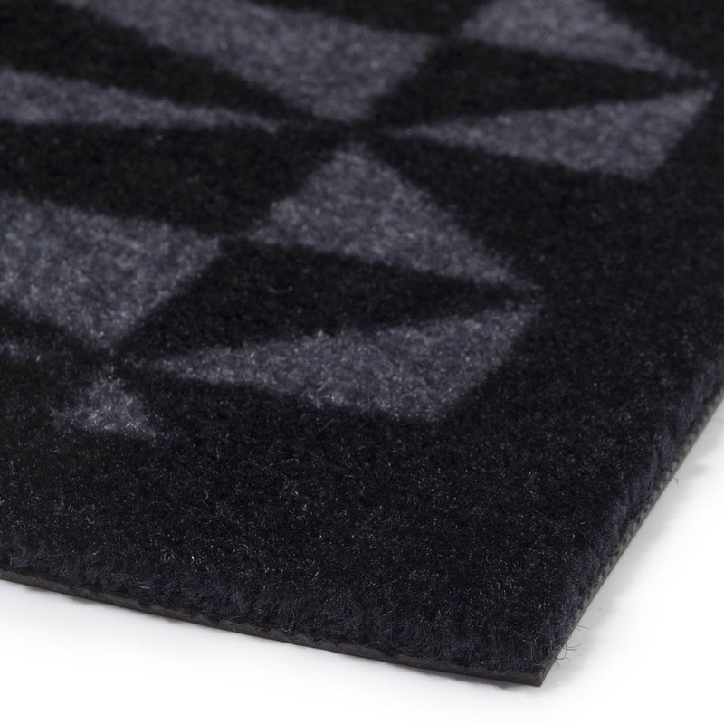FLOOR MAT 90 x 130 CM - GRAPHIC/BLACK GREY