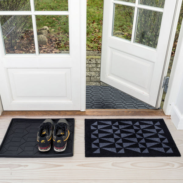 FLOOR MAT 40 x 60 CM - GRAPHIC/BLACK GREY