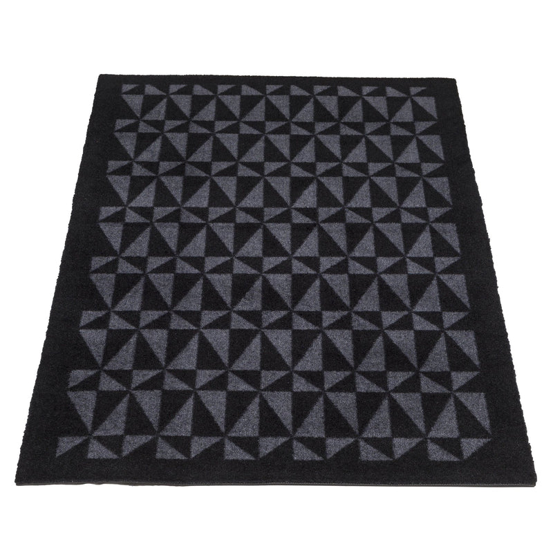 FLOOR MAT 90 x 130 CM - GRAPHIC/BLACK GREY