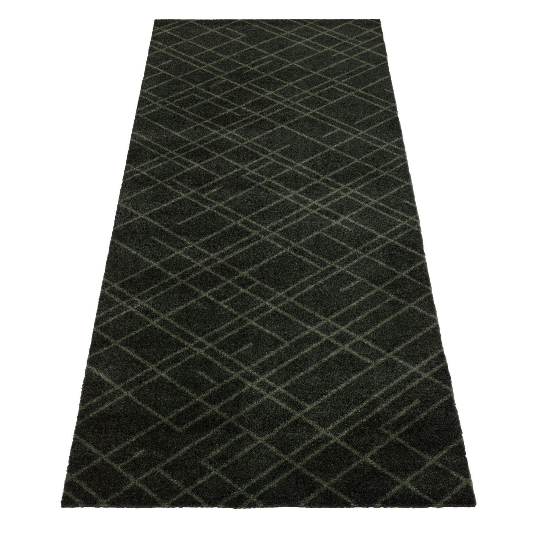 FLOOR MAT 67 x 200 CM LINES/DARK GREEN