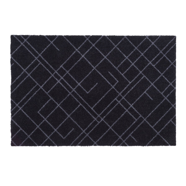 FLOOR  MAT 60 x 90 cm - LINES BLACK/GREY