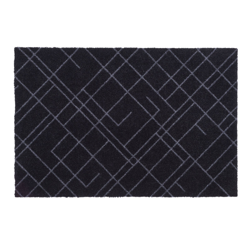 FLOOR  MAT 60 x 90 cm - LINES BLACK/GREY