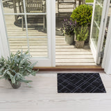 FLOOR MAT 40 x 60 cm - LINES BLACK/GREY