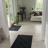 FLOOR MAT 67 x 200 CM LINES/BLACK GREY