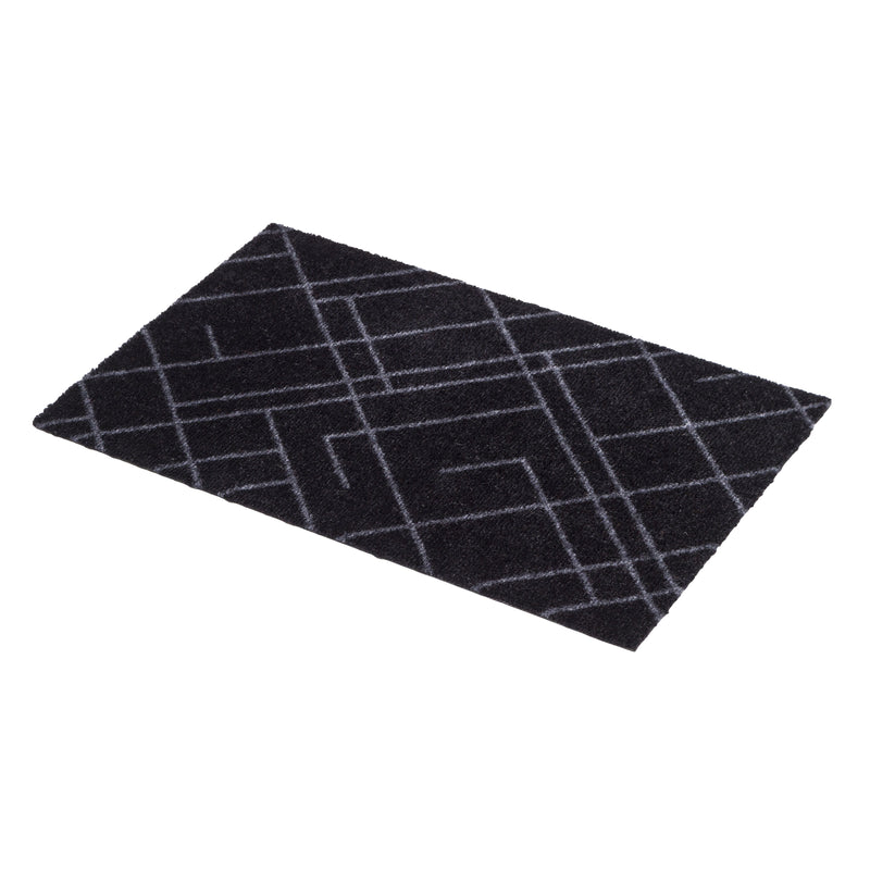 FLOOR  MAT 60 x 90 cm - LINES BLACK/GREY