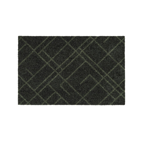 FLOOR MAT 40 x 60 cm - LINES/DARK GREEN