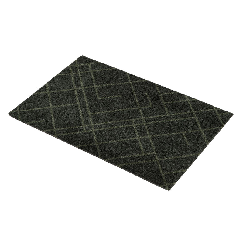 FLOOR MAT 40 x 60 cm - LINES/DARK GREEN