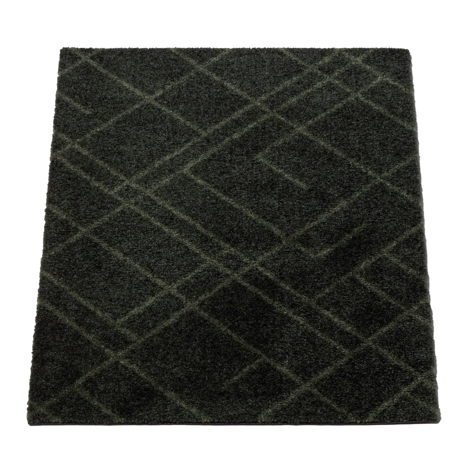 FLOOR MAT 40 x 60 cm - LINES/DARK GREEN