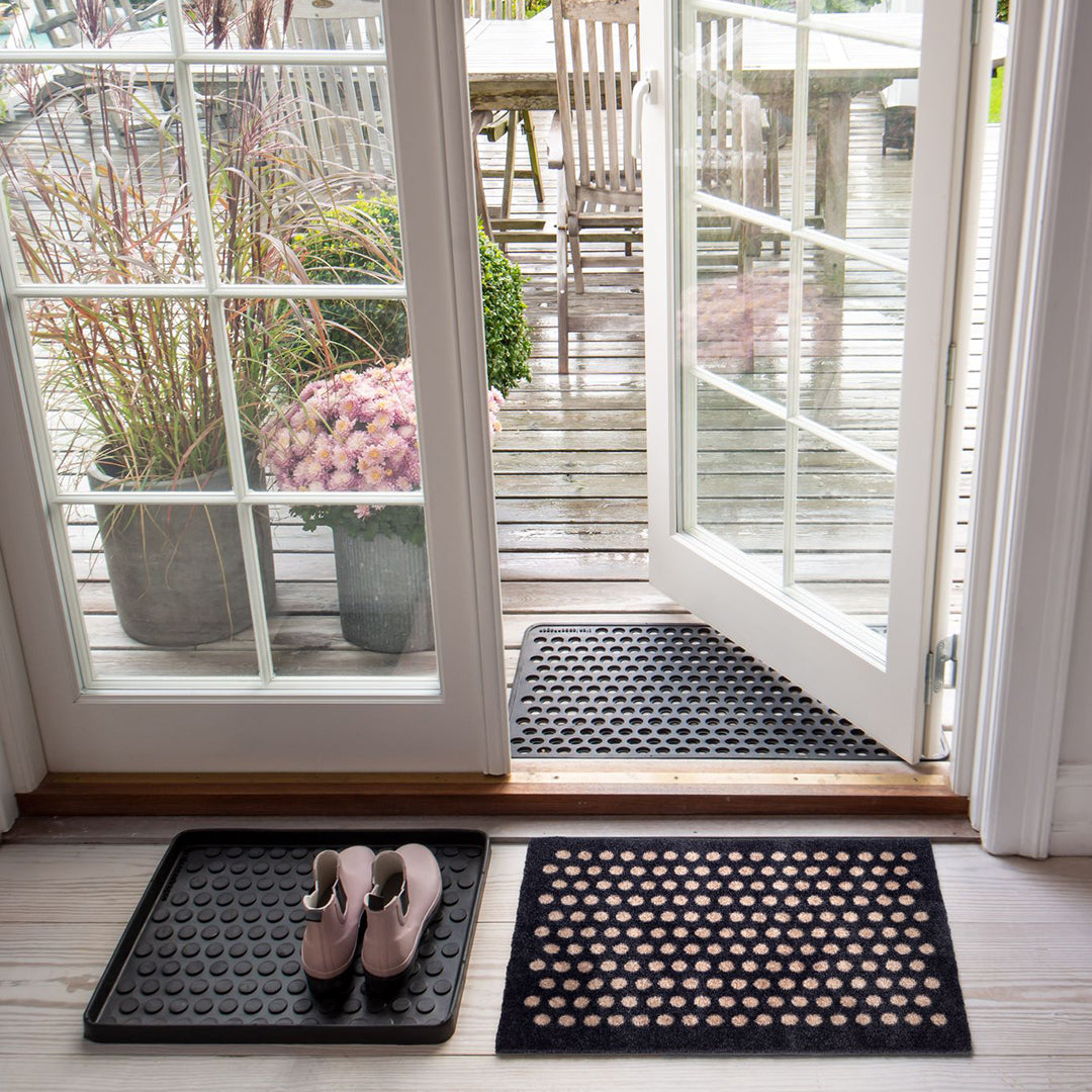 FLOOR MAT 40 x 60 cm - DOT BLACK/SAND