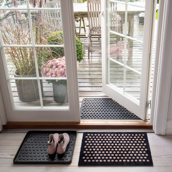 FLOOR MAT 40 x 60 cm - DOT BLACK/SAND