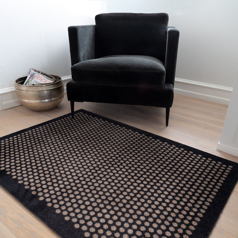 FLOOR MAT 90 x 130 CM - DOT BLACK/SAND