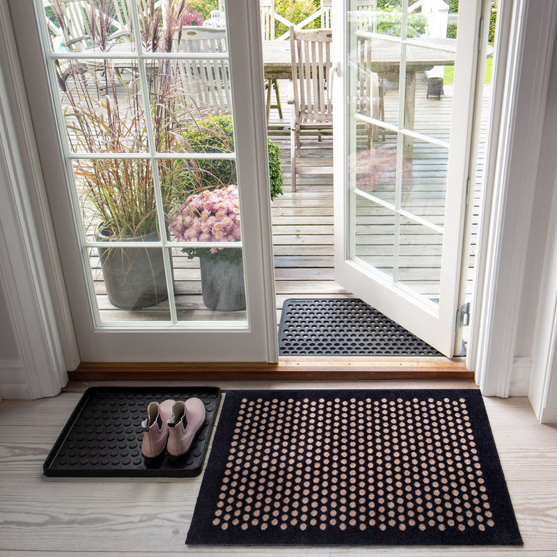 FLOOR MAT 60 x 90 CM - DOT BLACK/SAND