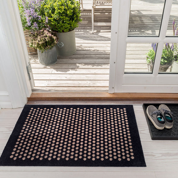 FLOOR MAT 60 x 90 CM - DOT BLACK/SAND